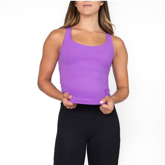 Tops - NWT Purple Criss Cross Tank w/Shelf Bra Sz XS-XXL